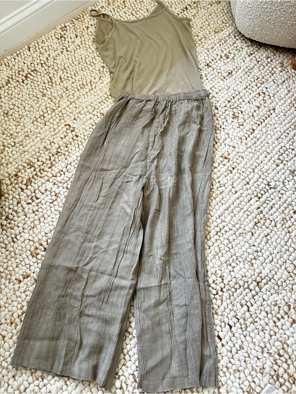 Linen Matching Set FLAX Style Relaxed Fit Tank & Wide Leg Pant/ like new - Picture 4 of 4
